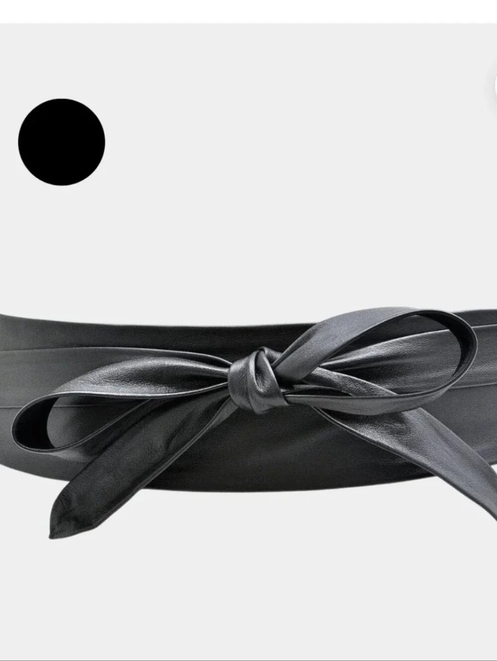 Ada Black Leather Obi Wrap Belt